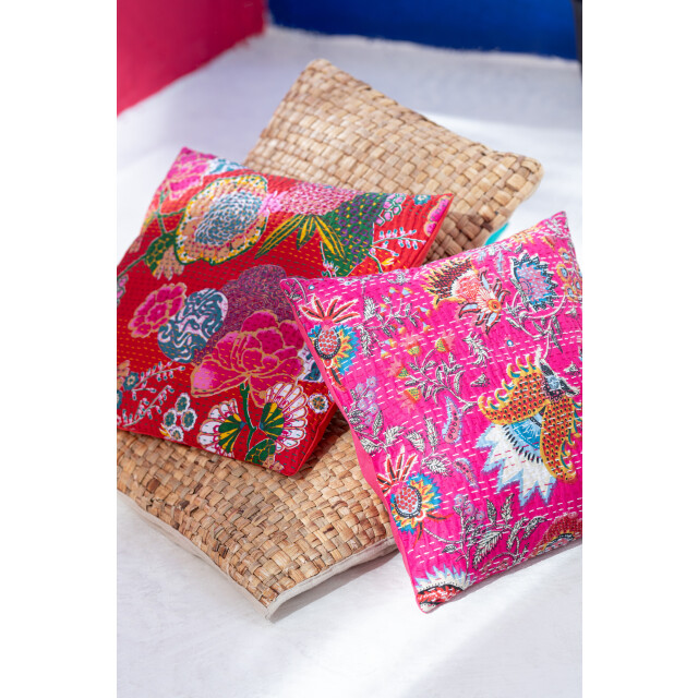 J-Line kussen vierkant 1 zijkant riet/textiel small 45x45x11cm 3001340 large