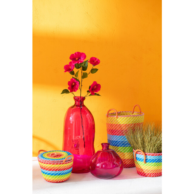 J-Line vaas bubbel glas fuchsia 31.5x31.5x32cm 2998276 large