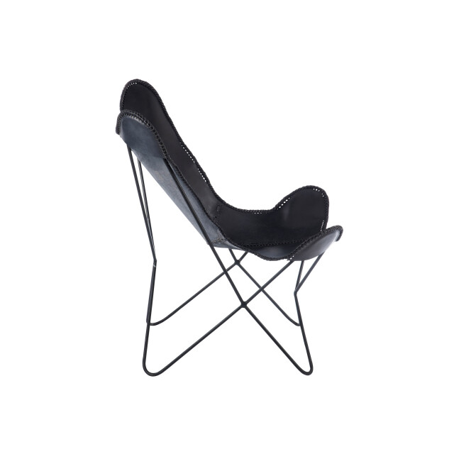 J-Line lounge stoel leder/metaal 92x65x90cm 3002917 large