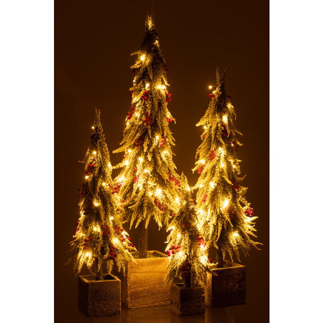 J-Line kerstboom+led kunststof sneeuw groen/ extra large 22x22x95cm 3010043 large