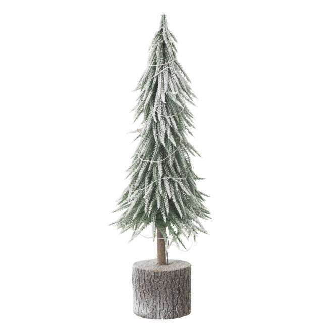 J-Line kerstboom a+led kunststof sneeuw large 13x13x60cm 3010032 large