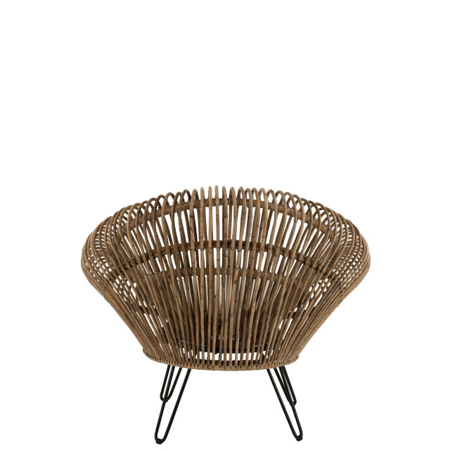 J-Line stoel lounge vivi met kussen rotan/ijzer 104x82x96cm 3000389 large