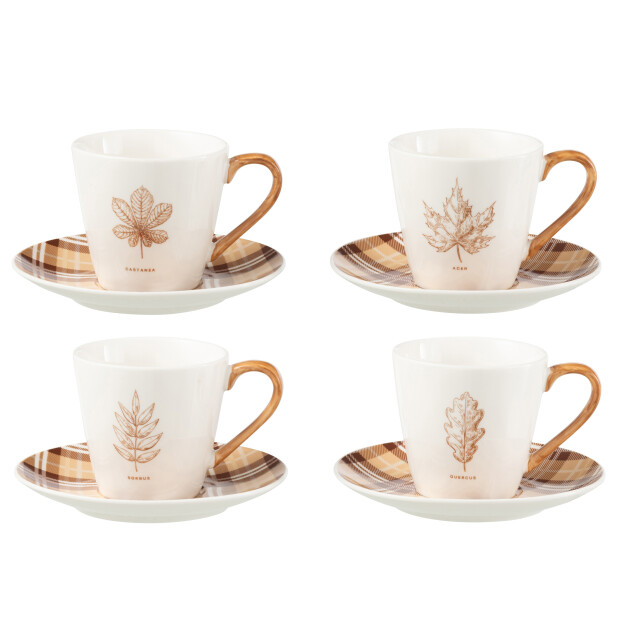 J-Line doos 4 thetassen + schotel blad cadeaudoos keramiek large - 3015465 large
