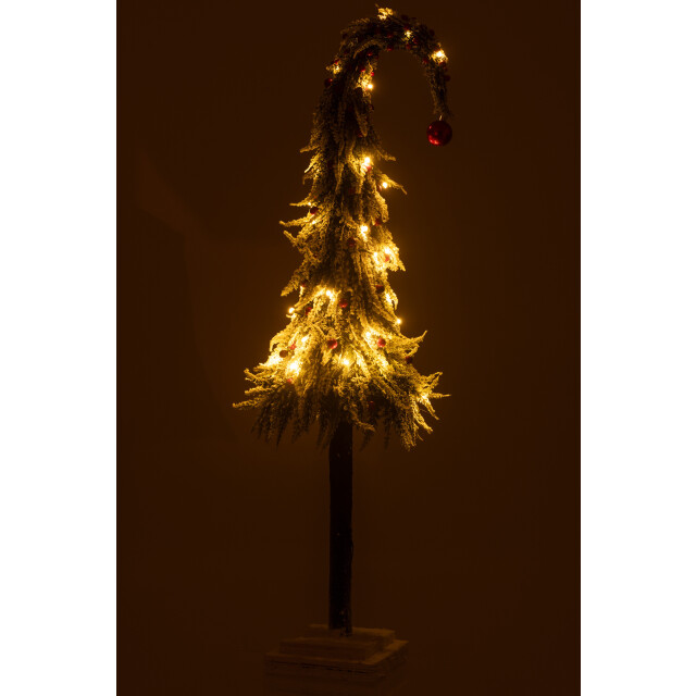 J-Line kerstboom muts+led kunststof sneeuw groen/ large 23x23x100cm 3010068 large
