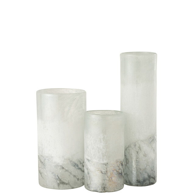 J-Line vaas scavo cilinder glas grijs large 11x11x40cm 2997166 large