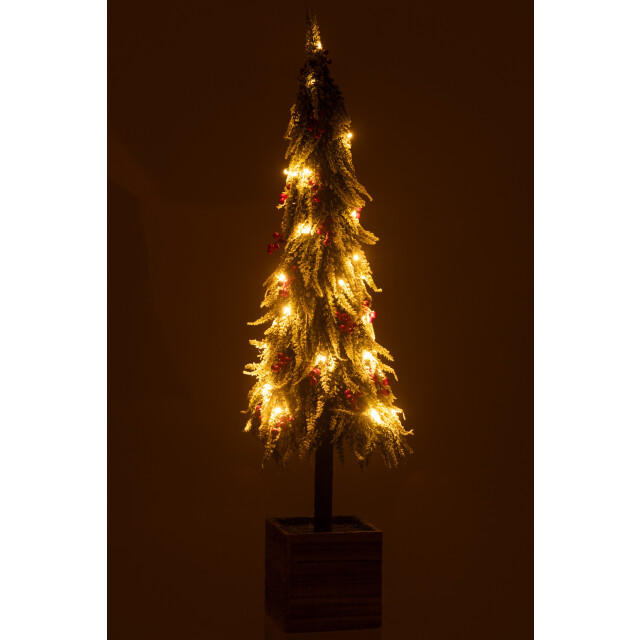J-Line kerstboom+led kunststof sneeuw groen/ extra large 22x22x95cm 3010043 large