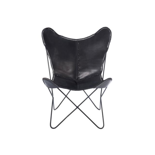 J-Line lounge stoel leder/metaal 92x65x90cm 3002917 large