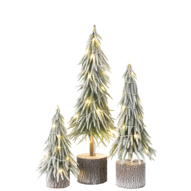 J-Line kerstboom a+led kunststof sneeuw large 13x13x60cm 3010032 large