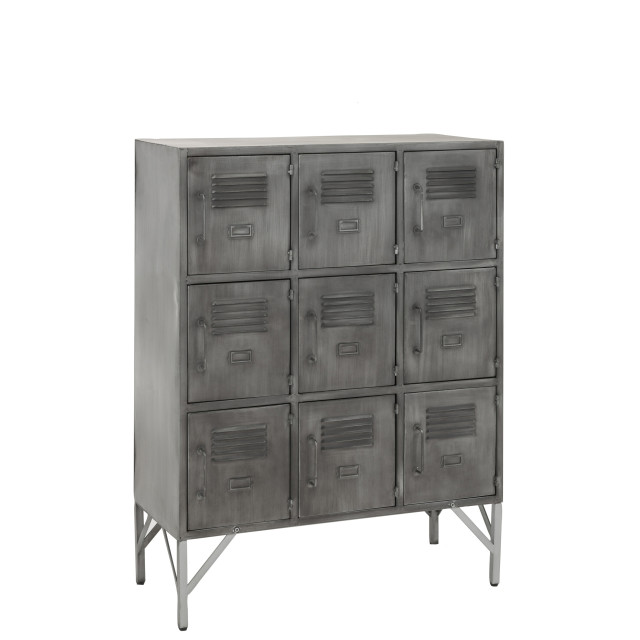 J-Line kast 9 deuren metaal zilver 86x41x113.5cm 2986972 large