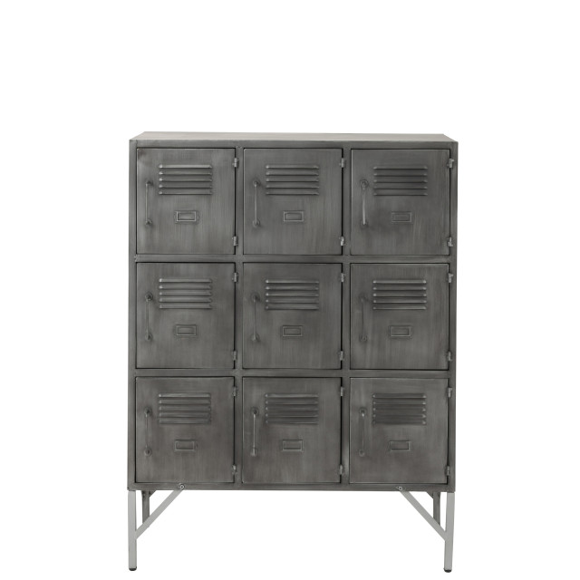 J-Line kast 9 deuren metaal zilver 86x41x113.5cm 2986972 large