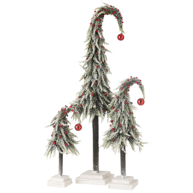 J-Line kerstboom muts+led kunststof sneeuw groen/ large 23x23x100cm 3010068 large