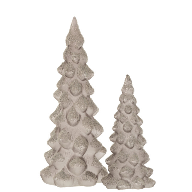 J-Line kerstboom deco suiker glas frosted large 14x14x35cm 3006157 large