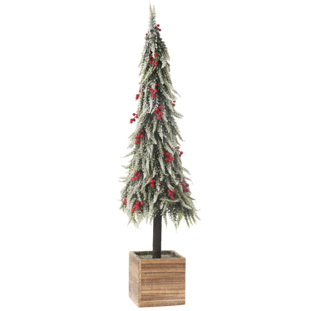J-Line kerstboom+led kunststof sneeuw groen/ extra large 22x22x95cm 3010043 large