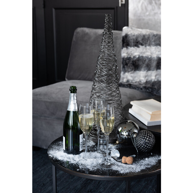 J-Line doos van 4 kerstbal effen glas parel large 12x12x12cm 3010914 large