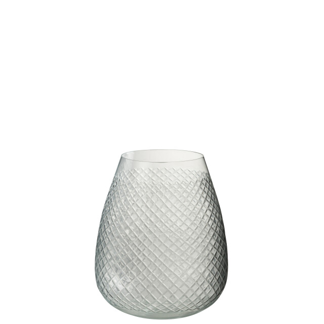 J-Line vaas geruit glas medium 18x18x25cm 2997919 large