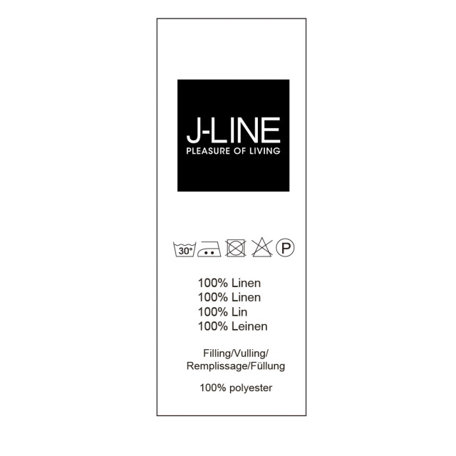 J-Line kussen stonewashed linnen licht 45x45x2cm 3003046 large