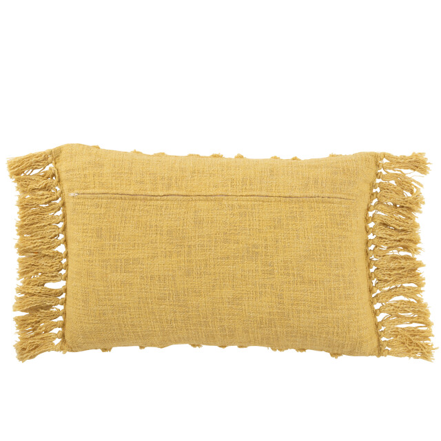 J-Line kussen kwastje katoen mosterd lang 78x40x15cm 3001375 large