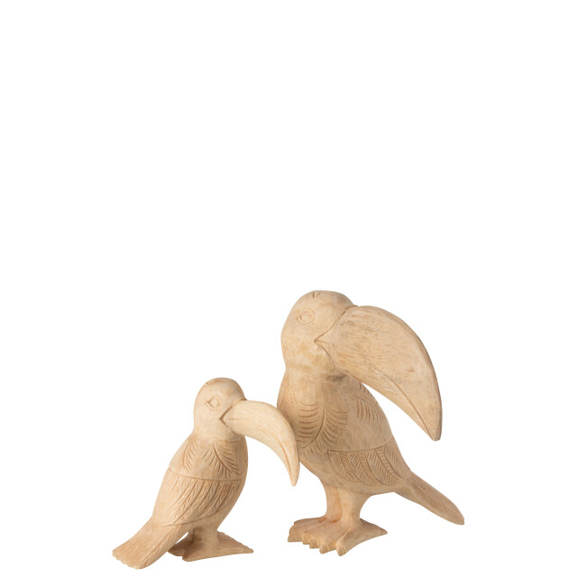 J-Line toekan albasia hout large 29.5x24x33cm 3005279 large