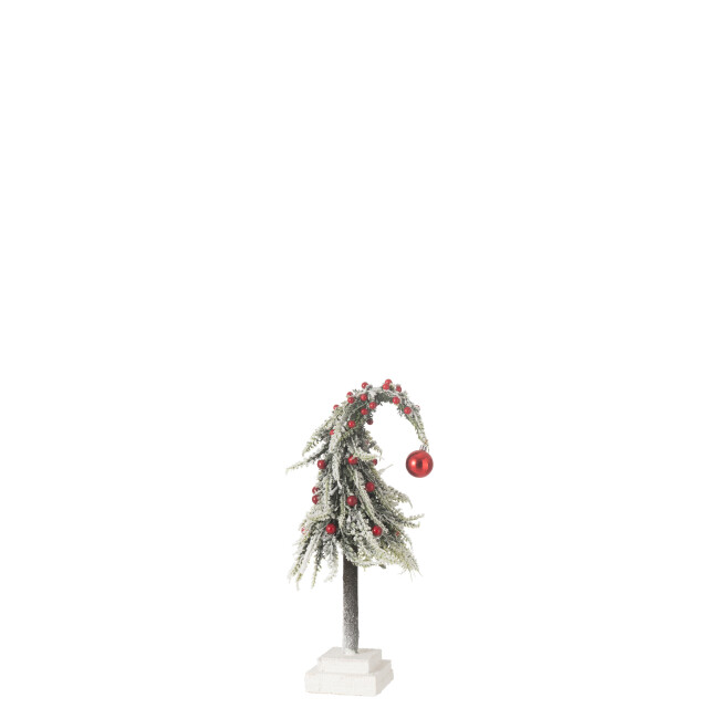 J-Line kerstboom muts+led kunststof sneeuw groen/ small 15x15x45cm 3010065 large