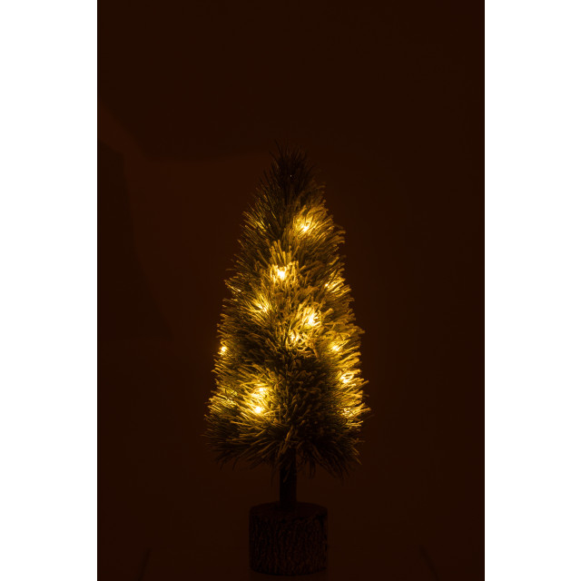 J-Line kerstboom b+led kunststof sneeuw medium 19x19x60cm 3010061 large