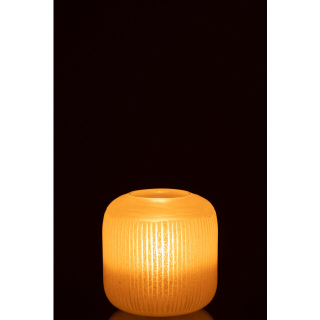 J-Line vaas strepen glas licht small 17x17x16cm 2997900 large