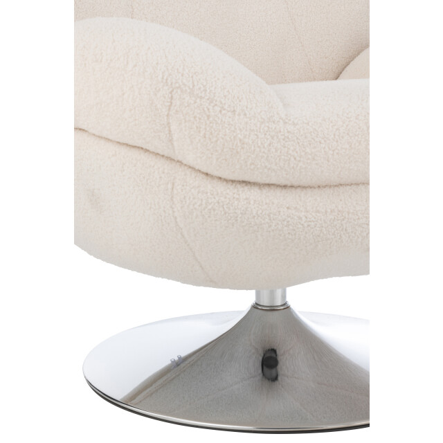 J-Line relax zetel+ voetbank metaal/multiplex creme/zilver 88.5x83.5x83.5cm 3002361 large