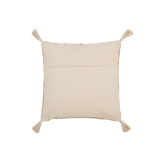 J-Line kussen driehoeken+kwastjes katoen natural/wit 50x15x50cm 3065776 large