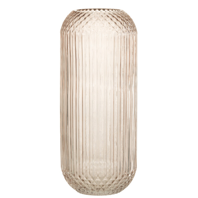 J-Line vaas yuan glas beige large 15.3x15.3x36cm 2998146 large
