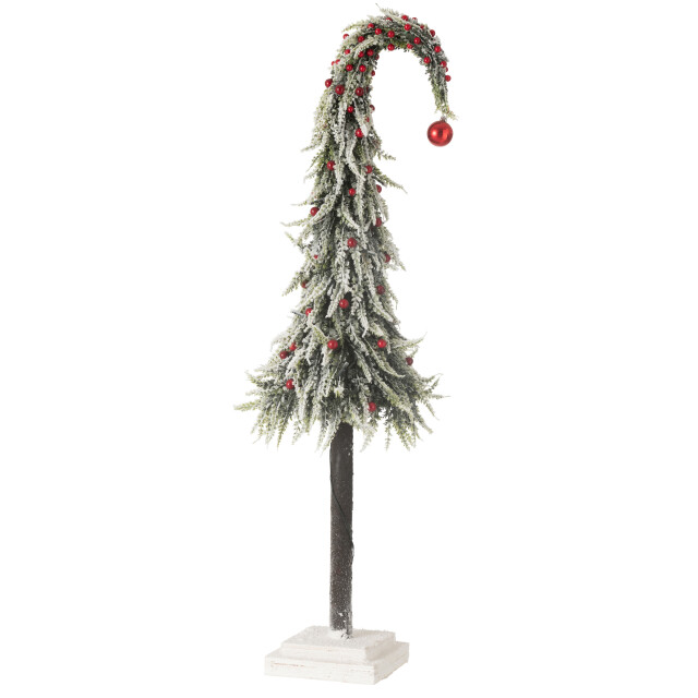 J-Line kerstboom muts+led kunststof sneeuw groen/ large 23x23x100cm 3010068 large