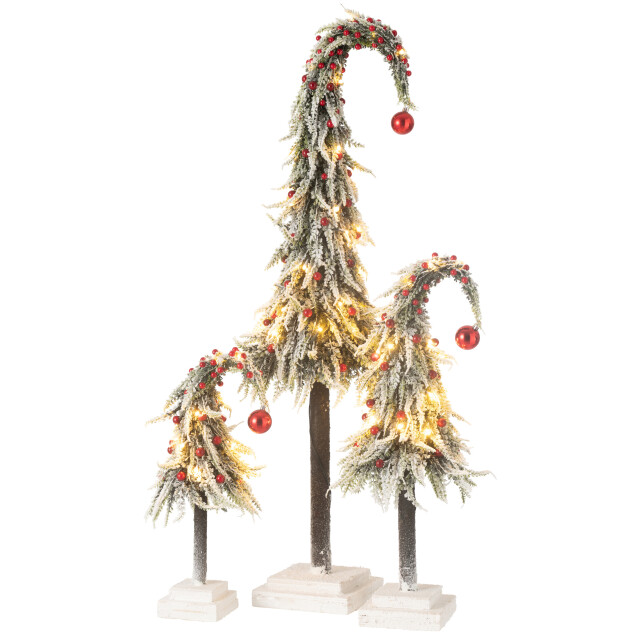 J-Line kerstboom muts+led kunststof sneeuw groen/ large 23x23x100cm 3010068 large