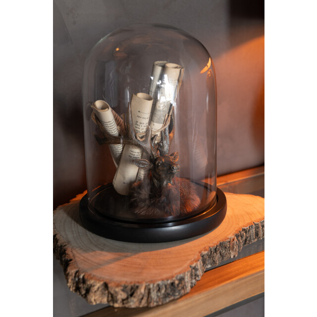 J-Line stolp papier perkament bruin glas small 18x18x26cm 3006181 large