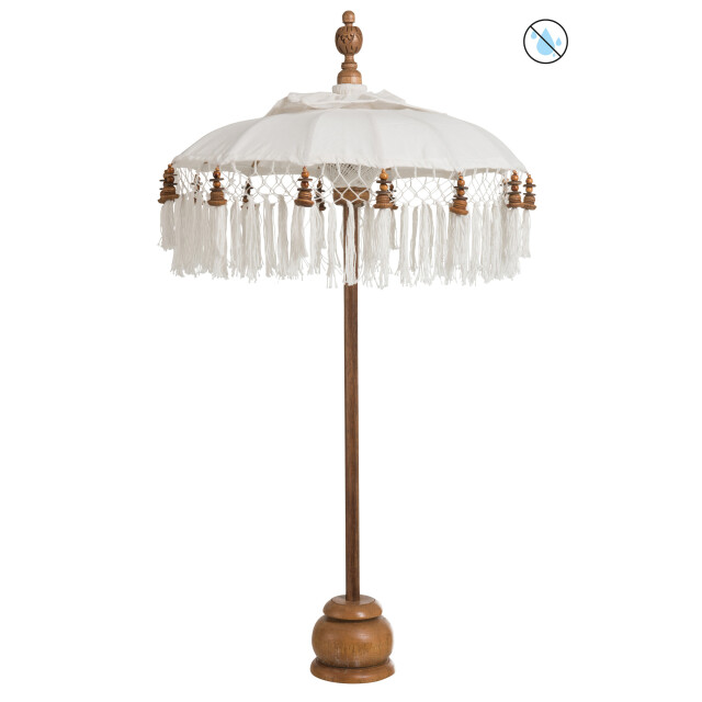 J-Line parasol+voet+kwast katoen/hout bruin small 50x50x90.5cm 3003316 large