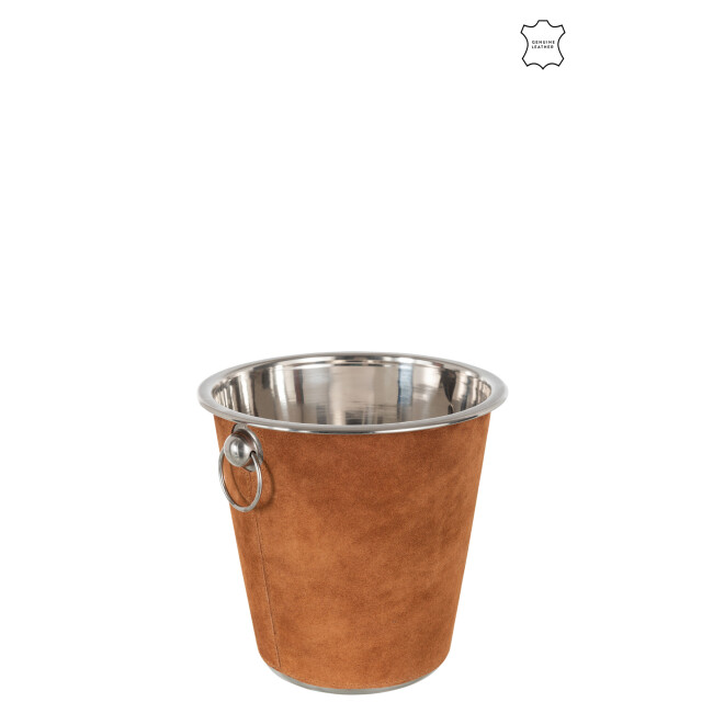 J-Line ijsemmer rond leder cognac 22x22x19.5cm 3014755 large