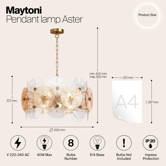 Maytoni hanglamp aster - Ø62,6 2993367 large