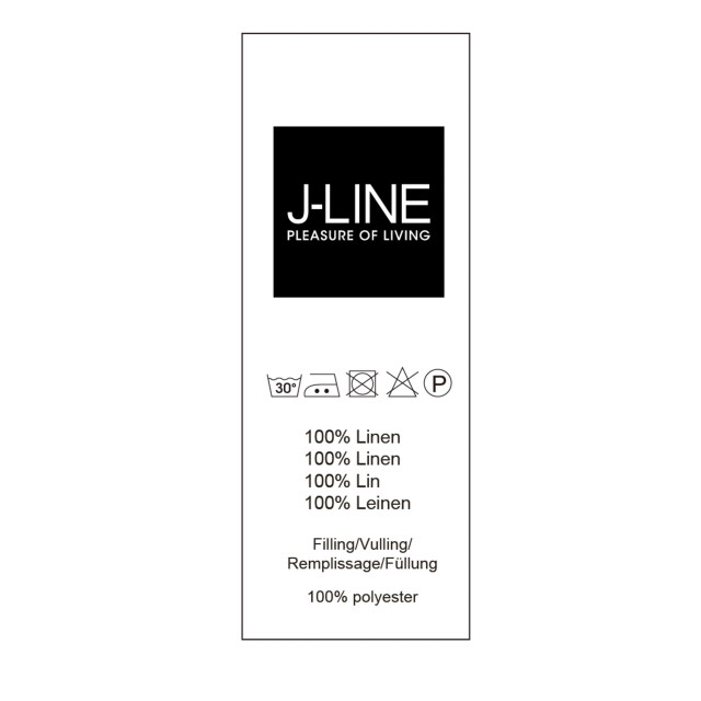 J-Line kussen stonewashed linnen abrikoos 45x45x2cm 3065631 large