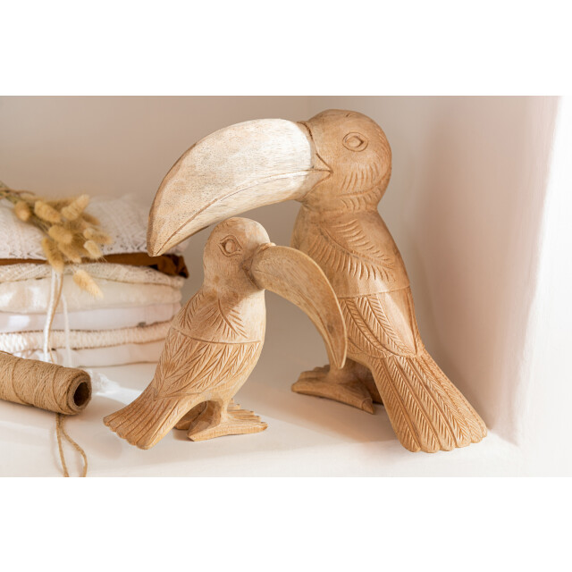 J-Line toekan albasia hout small 19x16x22cm 3005278 large