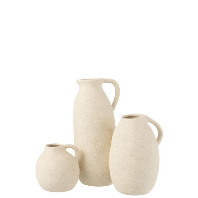 J-Line vaas kruik keramiek beige large 15x13.5x36cm 2997386 large