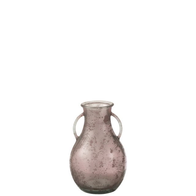 J-Line vaas fles met 2handvat glas oud roze 21.5x21.5x32.5cm 2997131 large