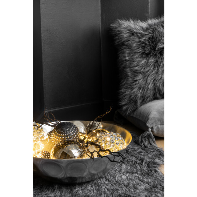 J-Line doos van 4 kerstbal effen glas parel large 12x12x12cm 3010914 large