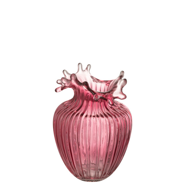 J-Line vaas bloem lijnen glas donker small 14.5x14.5x21cm 2998576 large