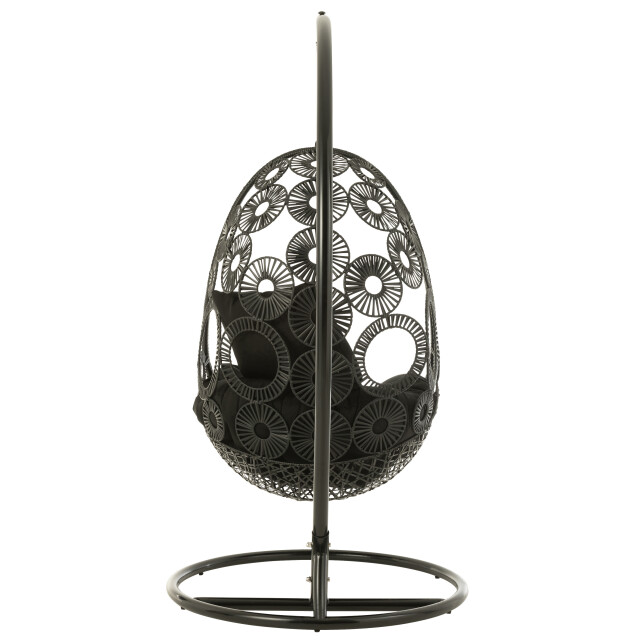 J-Line hangstoel+kussens bula metaal/riet 113x103x197cm 3004110 large