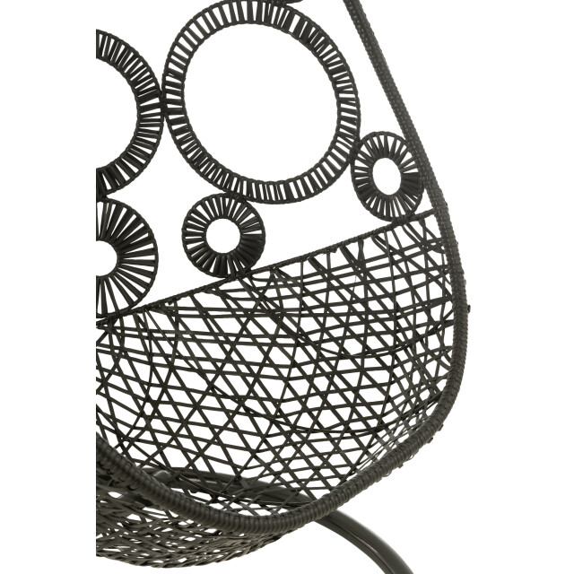 J-Line hangstoel+kussens bula metaal/riet 113x103x197cm 3004110 large
