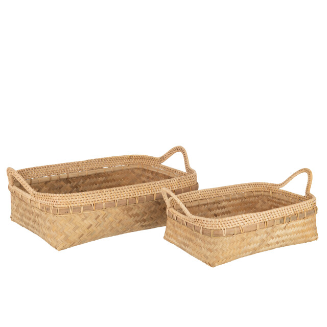 J-Line set van 2 plateaus bamboe 47x34x16.5cm 3006519 large