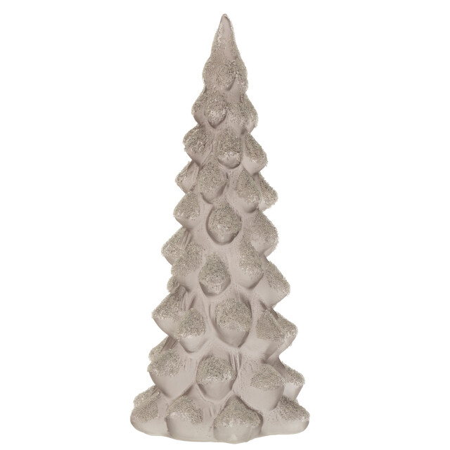 J-Line kerstboom deco suiker glas frosted large 14x14x35cm 3006157 large