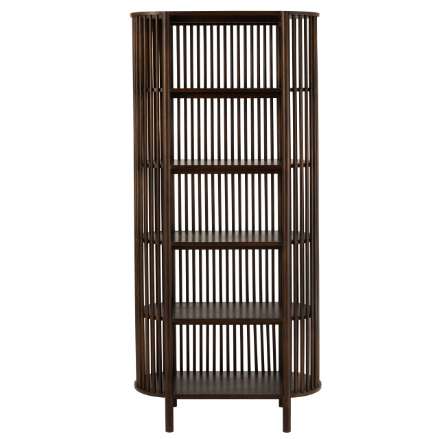 J-Line rek conie 5 planken mango hout donker 38x84x190cm 3000613 large