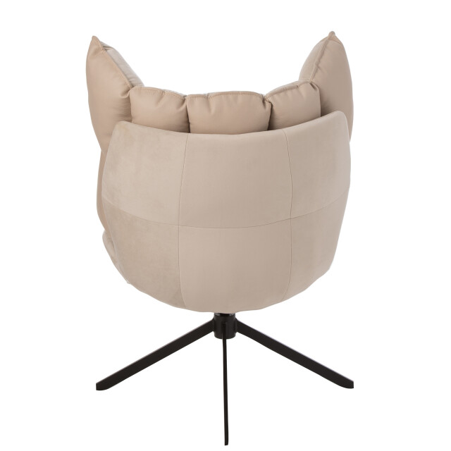 J-Line stoel relax kussen op frame textiel/metaal beige 78x73x92cm 3000574 large
