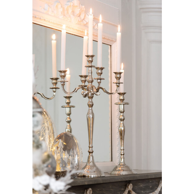 J-Line kandelaar klassiek aluminium zilver large 16x16x45cm 3066062 large