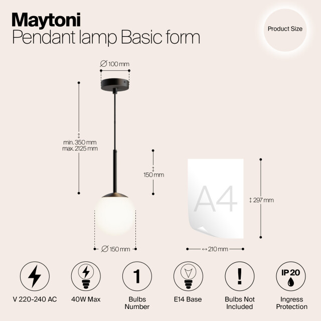 Maytoni hanglamp basic form - Ø15 2993438 large