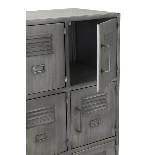 J-Line kast 9 deuren metaal zilver 86x41x113.5cm 2986972 large