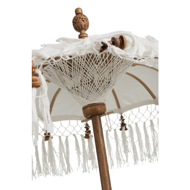 J-Line parasol+voet+kwast katoen/hout bruin small 50x50x90.5cm 3003316 large